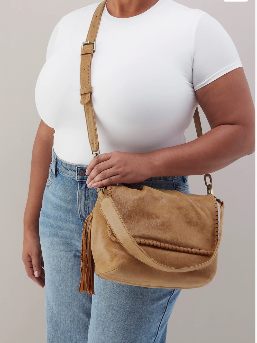 HOBO Harley Convertible Leather Shoulder Bag In Whiskey - Picture 5 of 14
